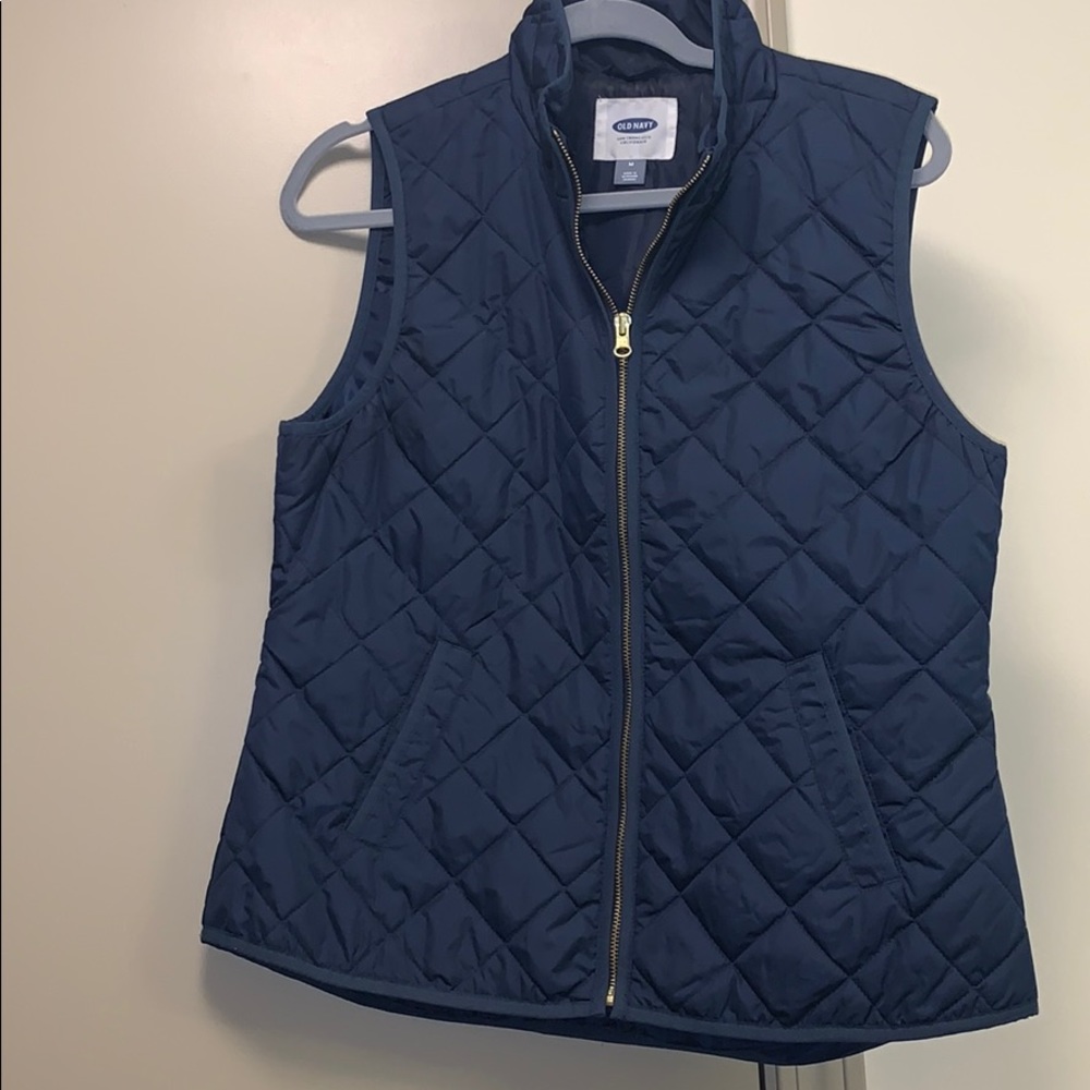 navy puffer vest
